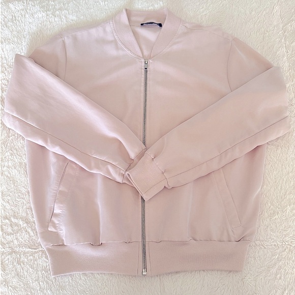 American Apparel Women’s Light Pink Bomber Jacket – Size L - Picture 1 of 5